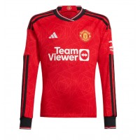 Pánský Fotbalový dres Manchester United Donny van de Beek #34 2023-24 Domácí Dlouhý Rukáv